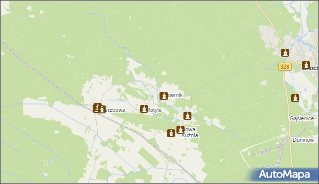 mapa Pasternik gmina Gromadka, Pasternik gmina Gromadka na mapie Targeo