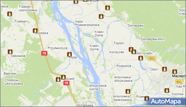 mapa Pasternik gmina Maciejowice, Pasternik gmina Maciejowice na mapie Targeo