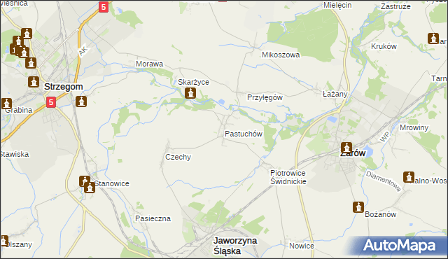 mapa Pastuchów, Pastuchów na mapie Targeo