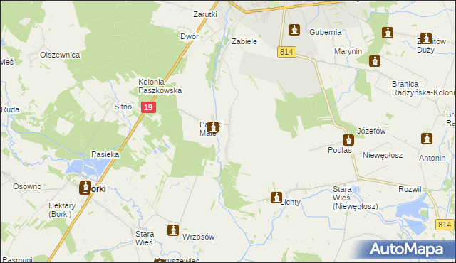 mapa Paszki Duże, Paszki Duże na mapie Targeo