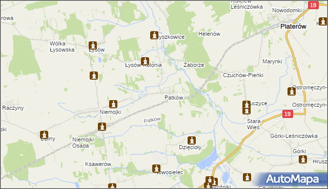 mapa Patków gmina Łosice, Patków gmina Łosice na mapie Targeo