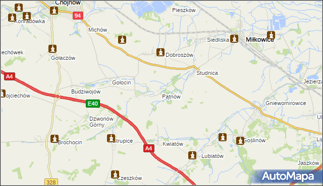 mapa Pątnów gmina Chojnów, Pątnów gmina Chojnów na mapie Targeo