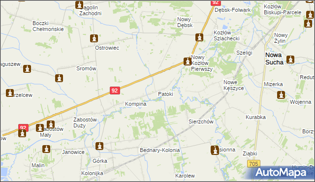 mapa Patoki gmina Nieborów, Patoki gmina Nieborów na mapie Targeo