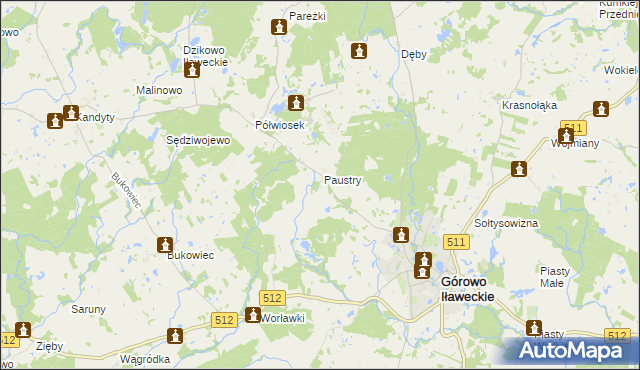 mapa Paustry Osada, Paustry Osada na mapie Targeo