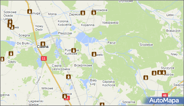 mapa Pawełki gmina Kochanowice, Pawełki gmina Kochanowice na mapie Targeo