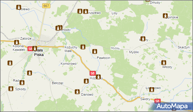 mapa Pawłocin, Pawłocin na mapie Targeo