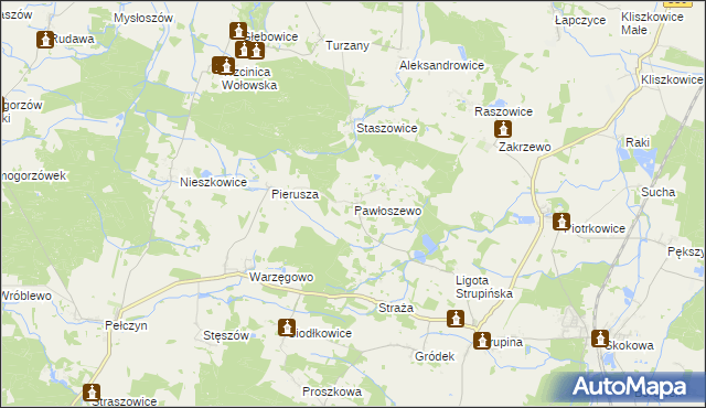 mapa Pawłoszewo, Pawłoszewo na mapie Targeo