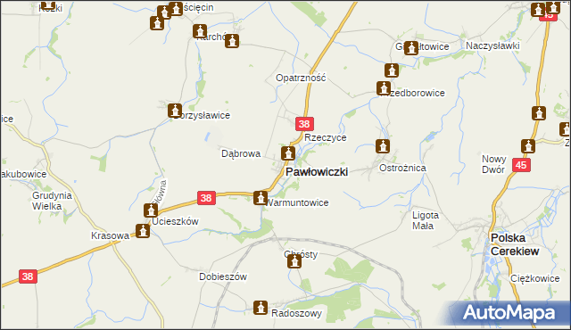 mapa Pawłowiczki, Pawłowiczki na mapie Targeo