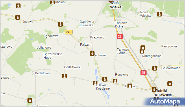 mapa Pęchowo, Pęchowo na mapie Targeo