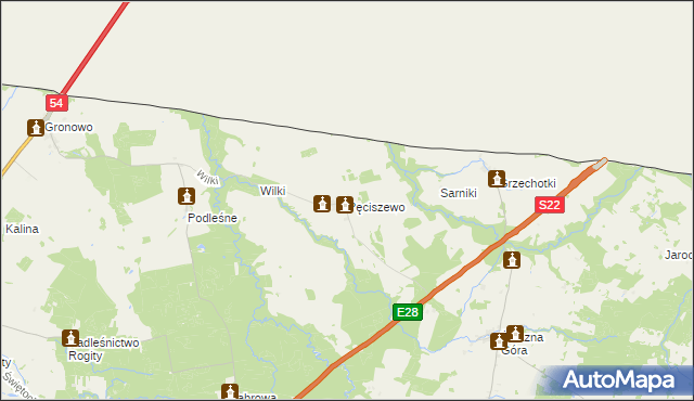 mapa Pęciszewo, Pęciszewo na mapie Targeo