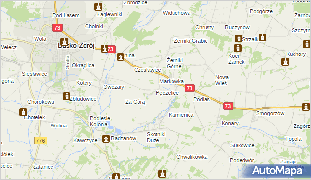 mapa Pęczelice, Pęczelice na mapie Targeo