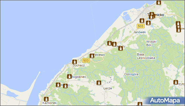 mapa Pęklewo, Pęklewo na mapie Targeo