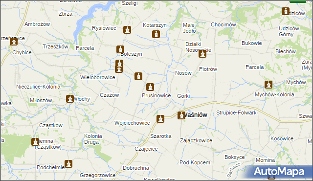 mapa Pękosławice, Pękosławice na mapie Targeo