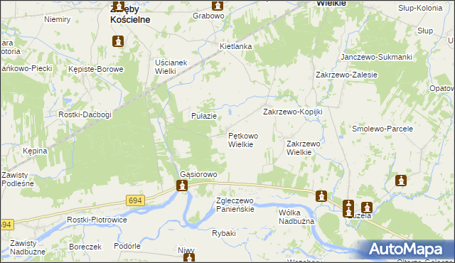 mapa Pętkowo Wielkie, Pętkowo Wielkie na mapie Targeo