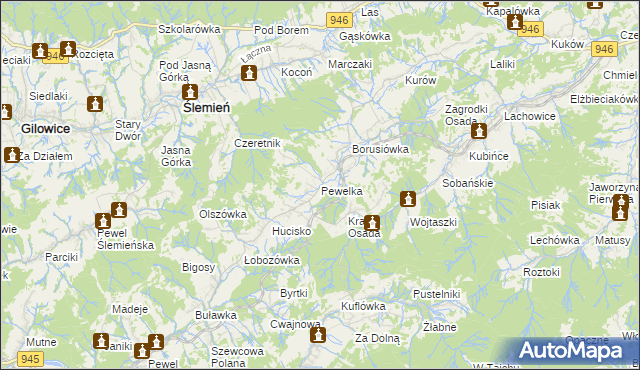 mapa Pewelka, Pewelka na mapie Targeo