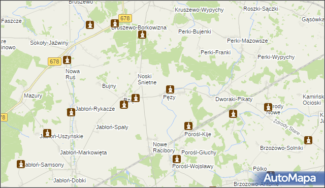 mapa Pęzy, Pęzy na mapie Targeo