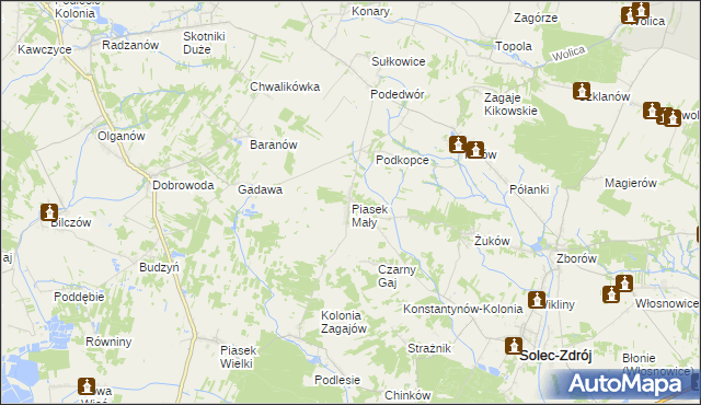 mapa Piasek Mały, Piasek Mały na mapie Targeo