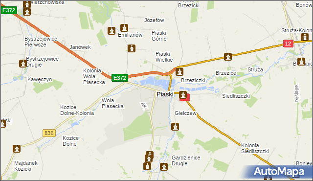 mapa Piaski powiat świdnicki, Piaski powiat świdnicki na mapie Targeo