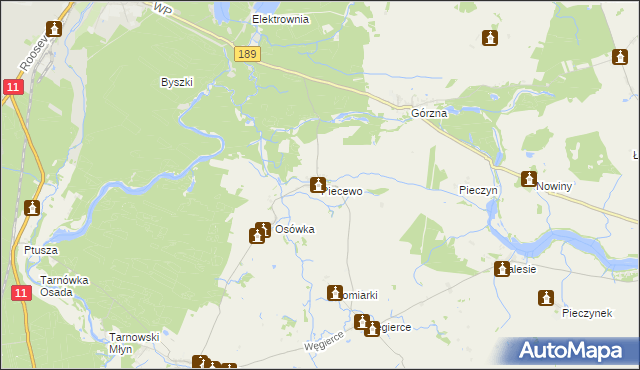 mapa Piecewo gmina Tarnówka, Piecewo gmina Tarnówka na mapie Targeo