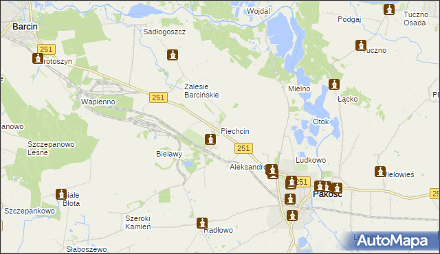 mapa Piechcin, Piechcin na mapie Targeo