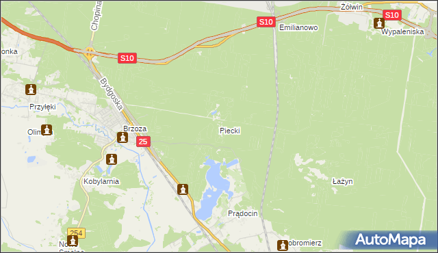 mapa Piecki gmina Nowa Wieś Wielka, Piecki gmina Nowa Wieś Wielka na mapie Targeo