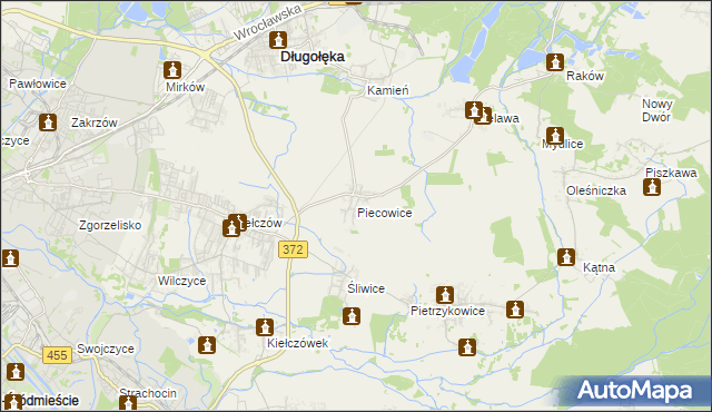 mapa Piecowice, Piecowice na mapie Targeo