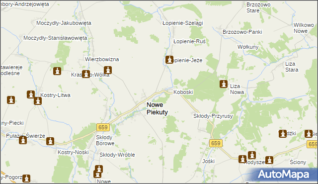 mapa Piekuty-Urbany, Piekuty-Urbany na mapie Targeo