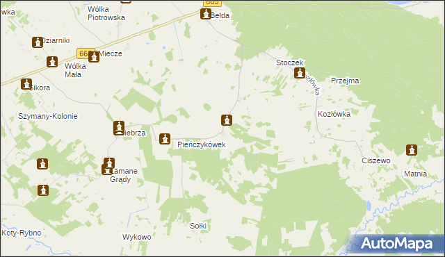 mapa Pieńczykowo, Pieńczykowo na mapie Targeo