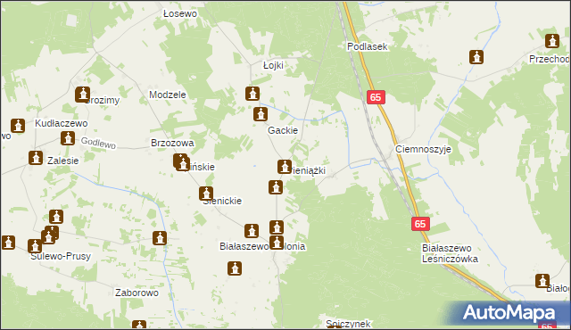 mapa Pieniążki, Pieniążki na mapie Targeo