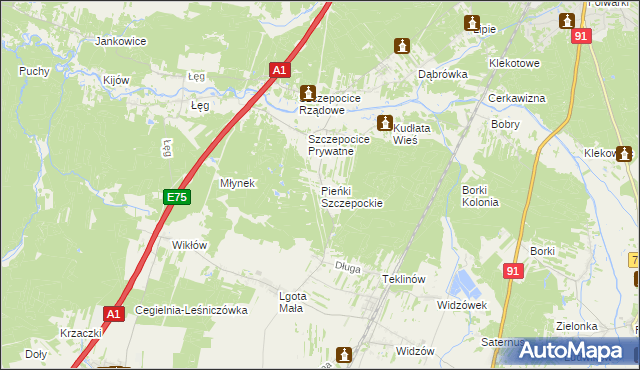 mapa Pieńki Szczepockie, Pieńki Szczepockie na mapie Targeo