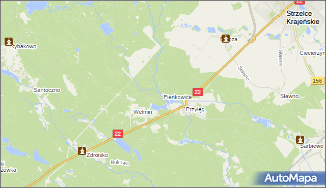 mapa Pieńkowice, Pieńkowice na mapie Targeo