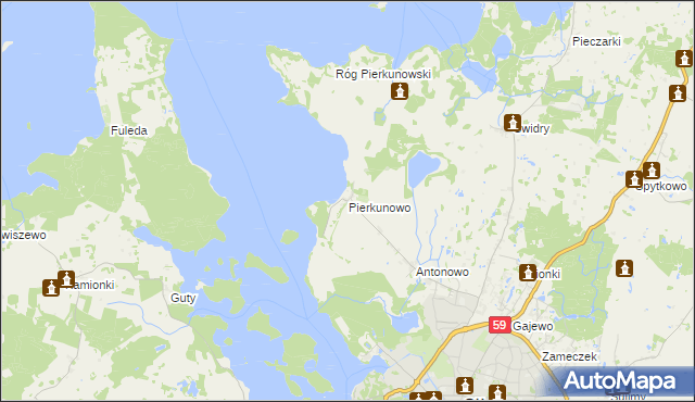 mapa Pierkunowo, Pierkunowo na mapie Targeo