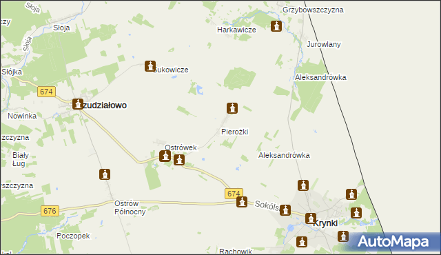 mapa Pierożki, Pierożki na mapie Targeo