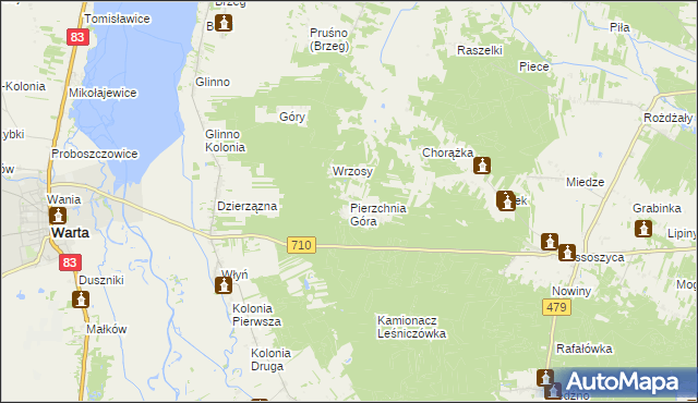 mapa Pierzchnia Góra, Pierzchnia Góra na mapie Targeo