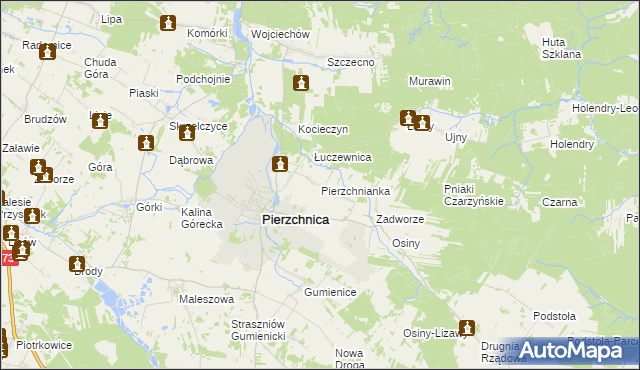 mapa Pierzchnianka, Pierzchnianka na mapie Targeo