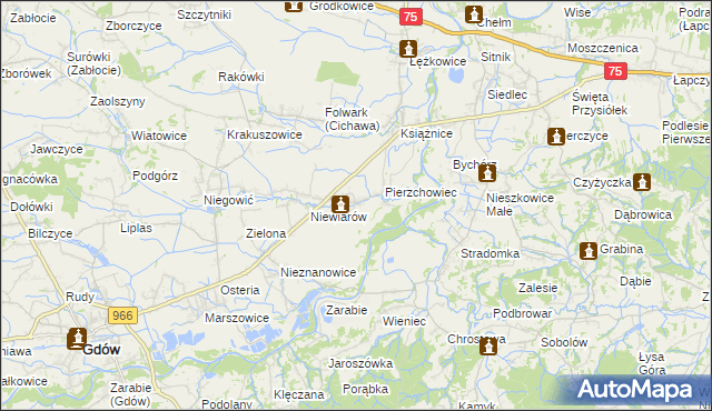 mapa Pierzchów, Pierzchów na mapie Targeo