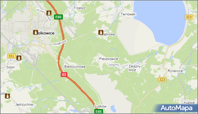 mapa Pieszkowice, Pieszkowice na mapie Targeo