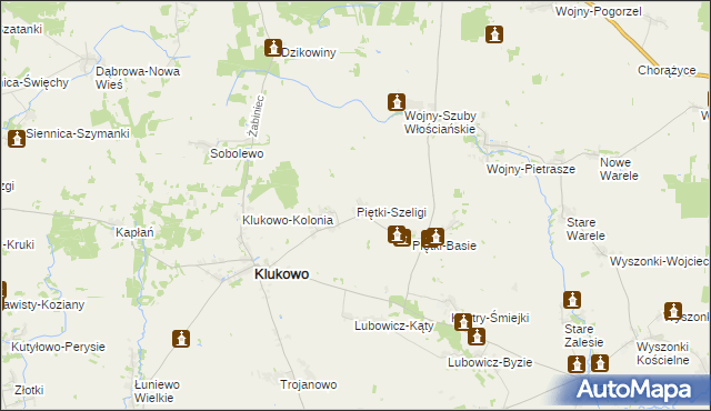 mapa Piętki-Szeligi, Piętki-Szeligi na mapie Targeo