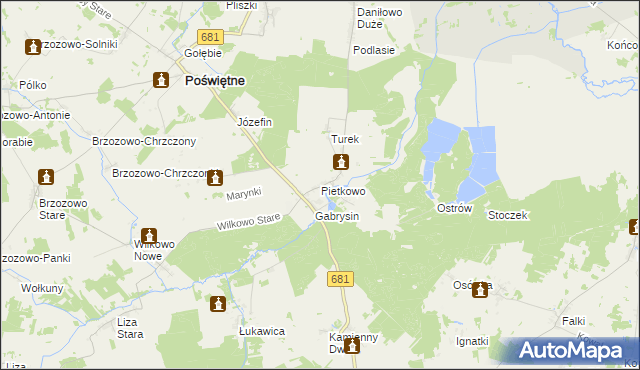 mapa Pietkowo, Pietkowo na mapie Targeo