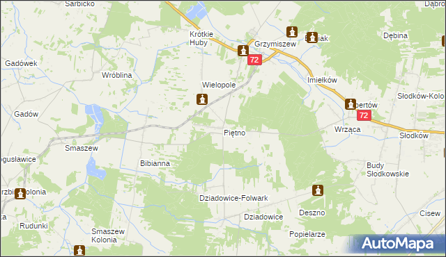 mapa Piętno, Piętno na mapie Targeo