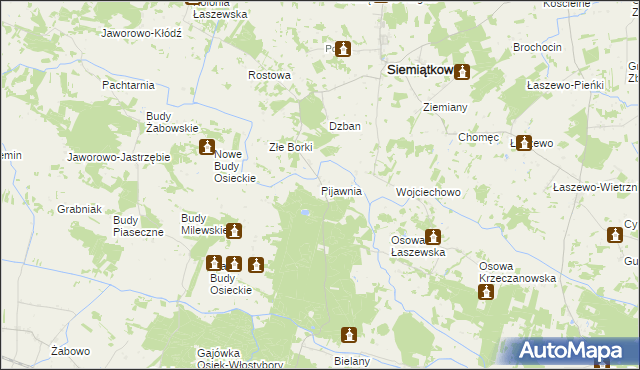 mapa Pijawnia, Pijawnia na mapie Targeo