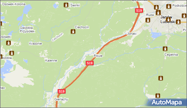 mapa Pikule, Pikule na mapie Targeo