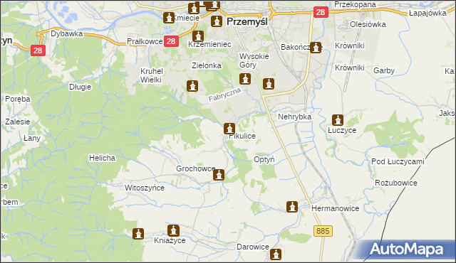 mapa Pikulice, Pikulice na mapie Targeo