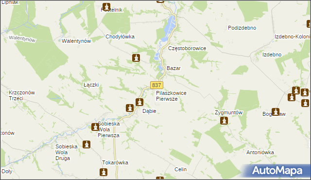 mapa Pilaszkowice Pierwsze, Pilaszkowice Pierwsze na mapie Targeo