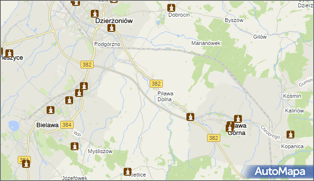 mapa Piława Dolna, Piława Dolna na mapie Targeo