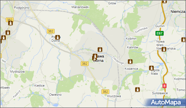 mapa Piława Górna, Piława Górna na mapie Targeo