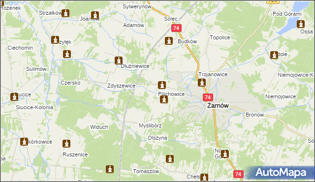 mapa Pilichowice, Pilichowice na mapie Targeo