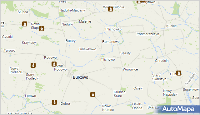 mapa Pilichowo gmina Bulkowo, Pilichowo gmina Bulkowo na mapie Targeo