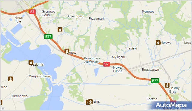 mapa Pilona, Pilona na mapie Targeo