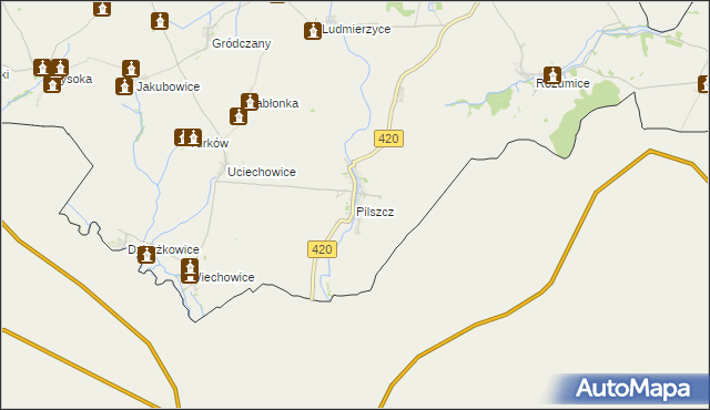 mapa Pilszcz, Pilszcz na mapie Targeo